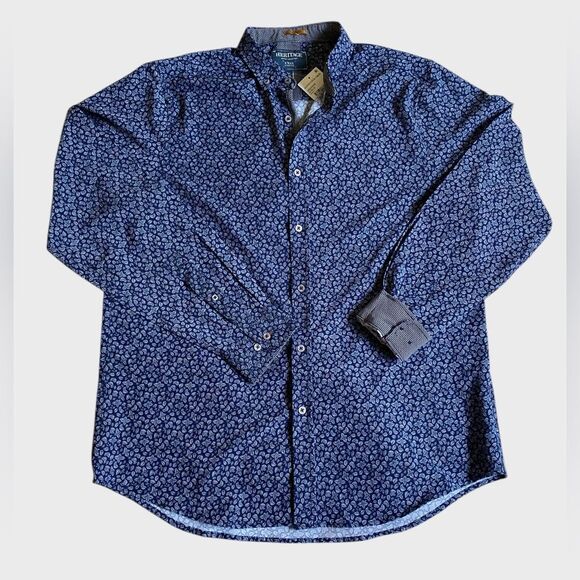NWT Heritage by Report Collection Floral Printed Button-Down Shirt Men's XL Blue - Picture 11 of 15
